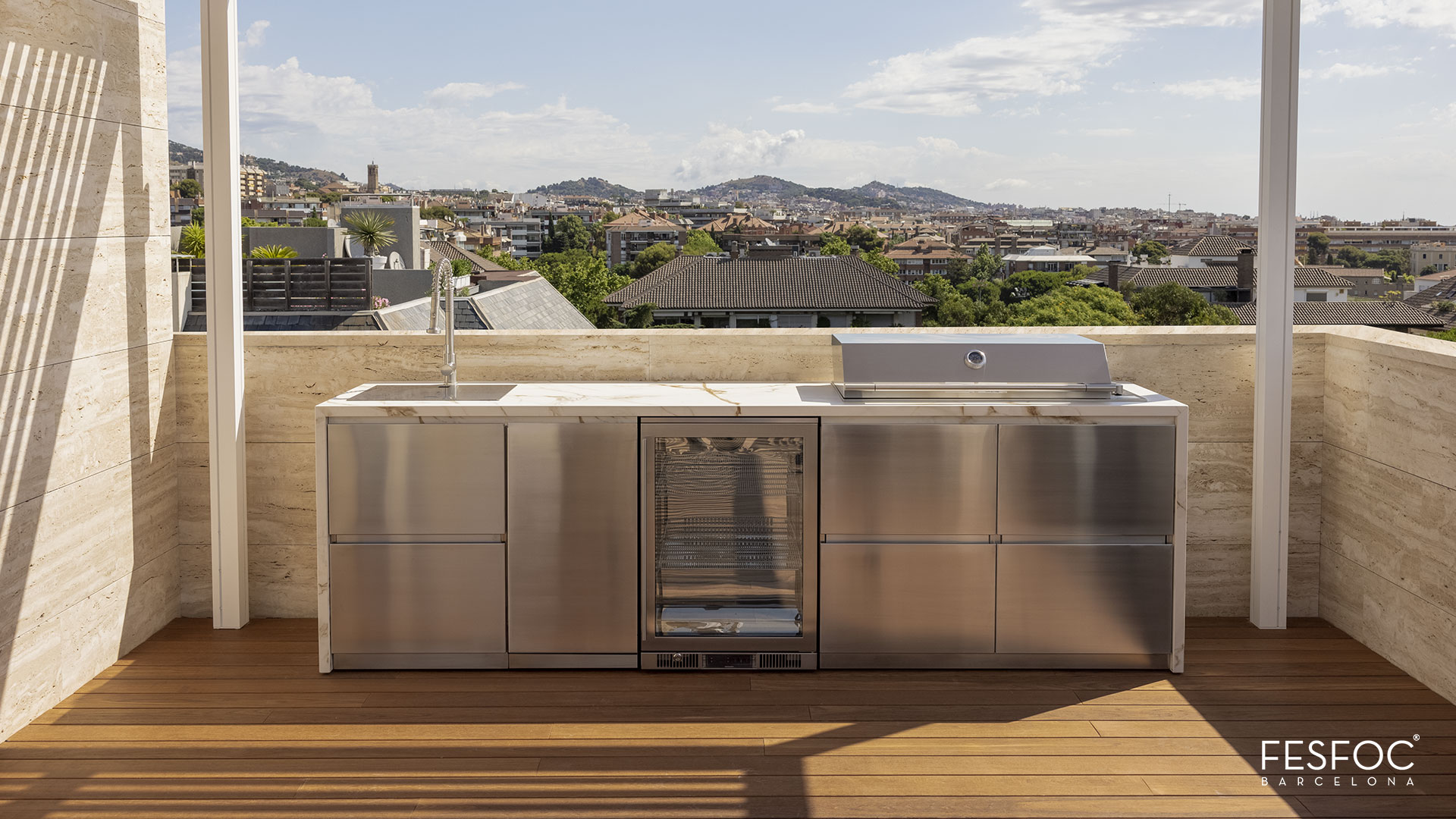 cocina exterior jardin