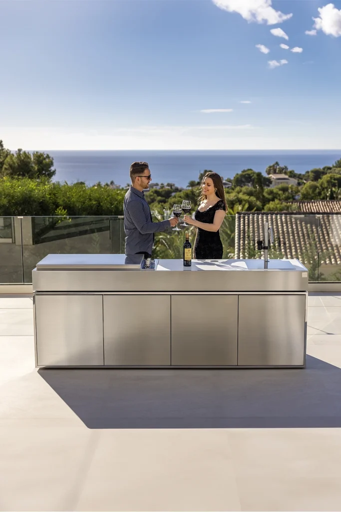 cocina exterior con barbacoa gas