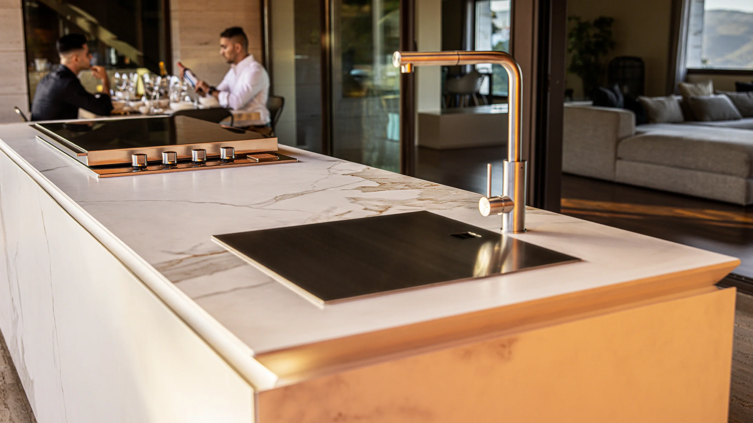 cocina exterior con fregadero