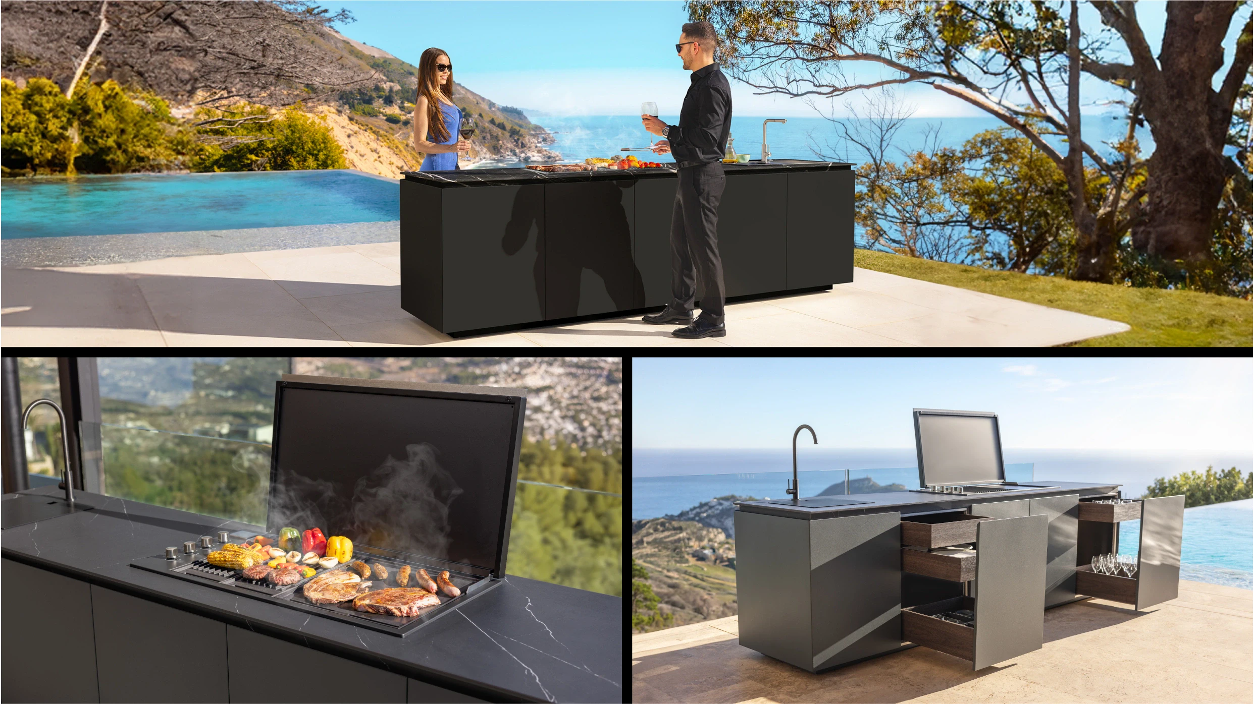 cocina exterior linear
