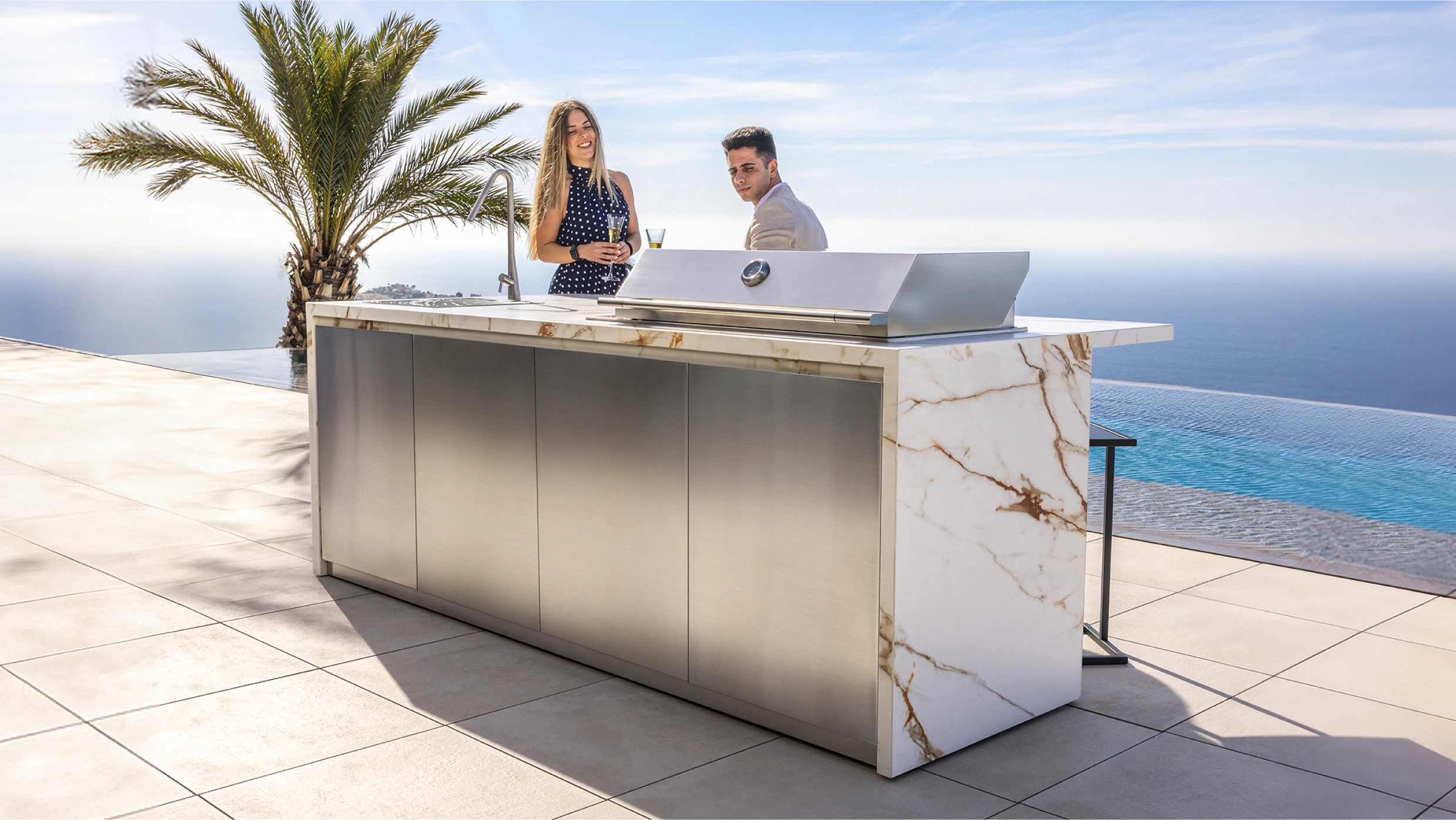 cocina exterior linear
