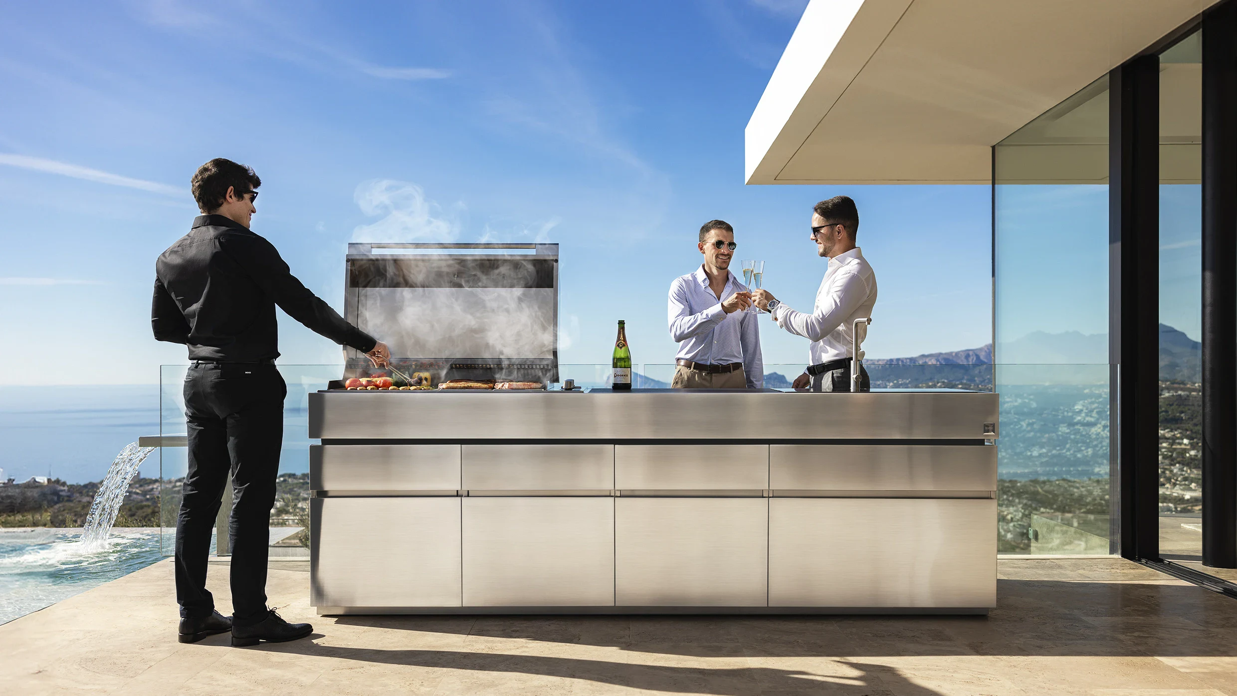 terraza con cocina
