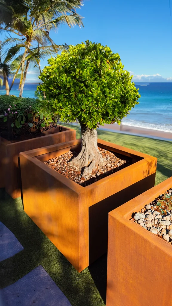 jardineras de acero corten fabricadas en barcelona