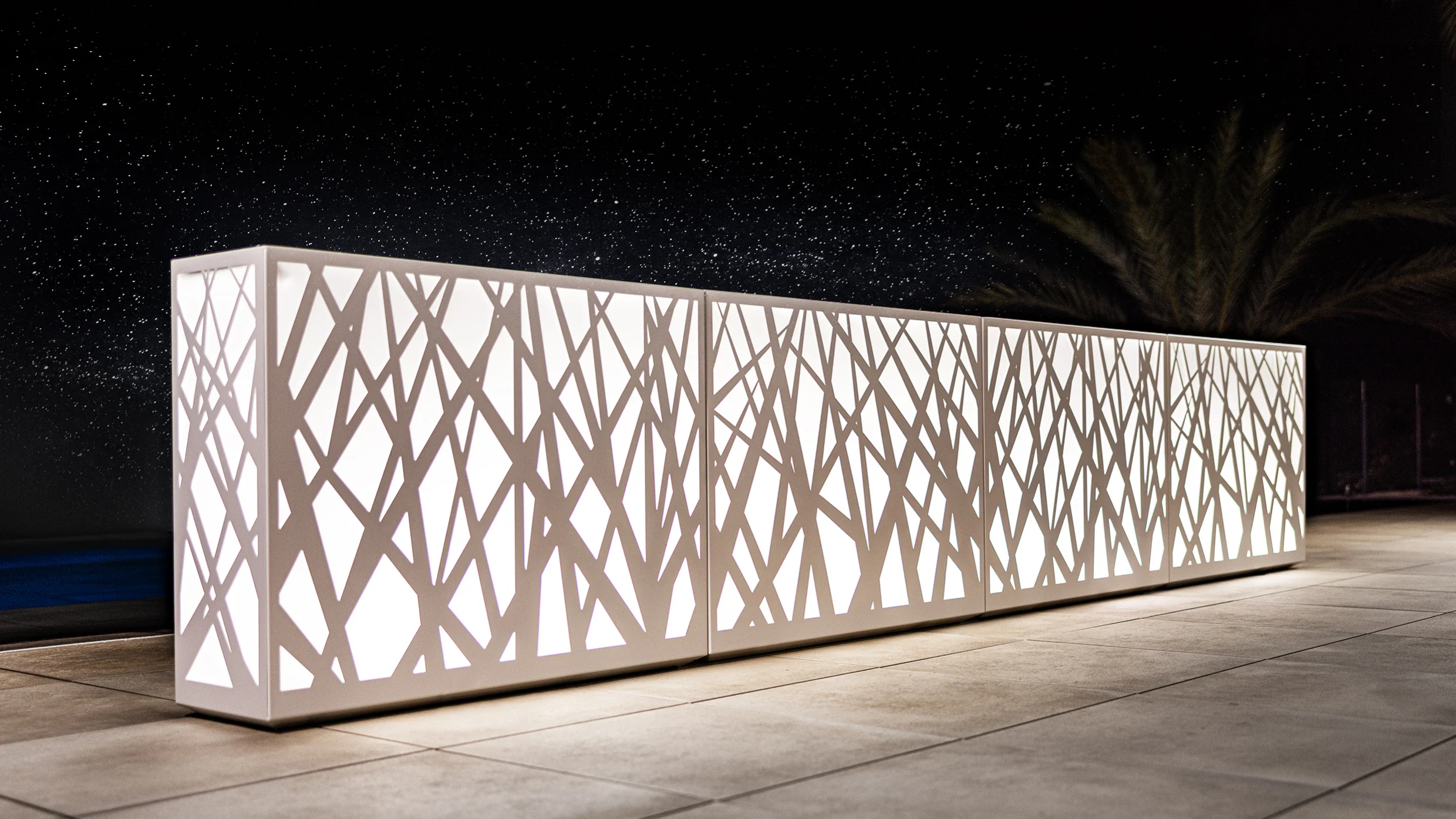 macetas con luz led