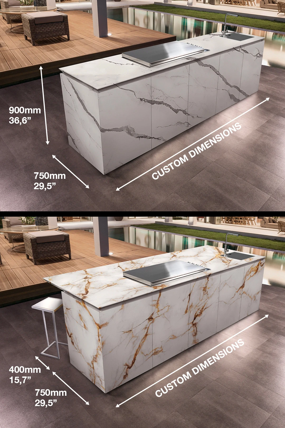 cocina de exterior para jardin