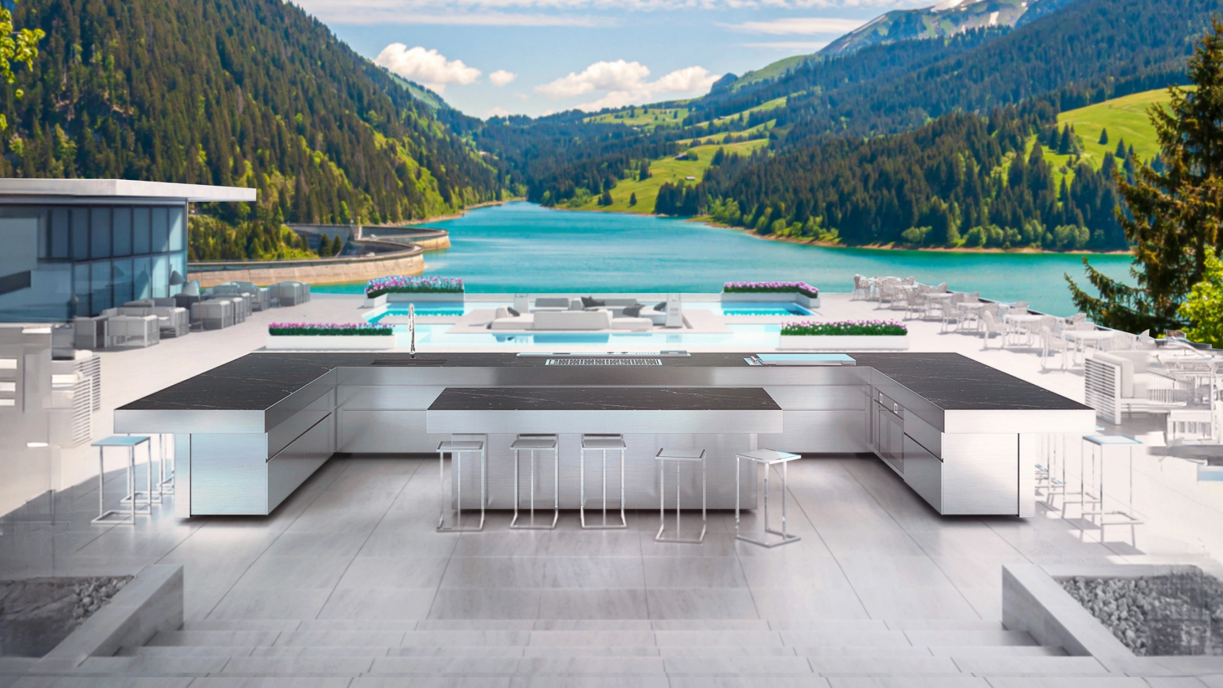 cocina de gas exterior
