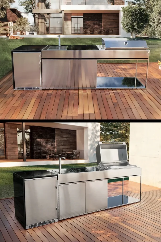 cocina exterior con fregadero