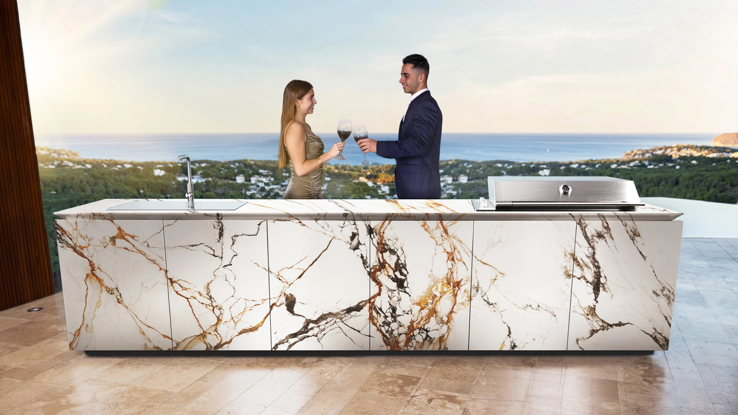 cocina exterior en terraza
