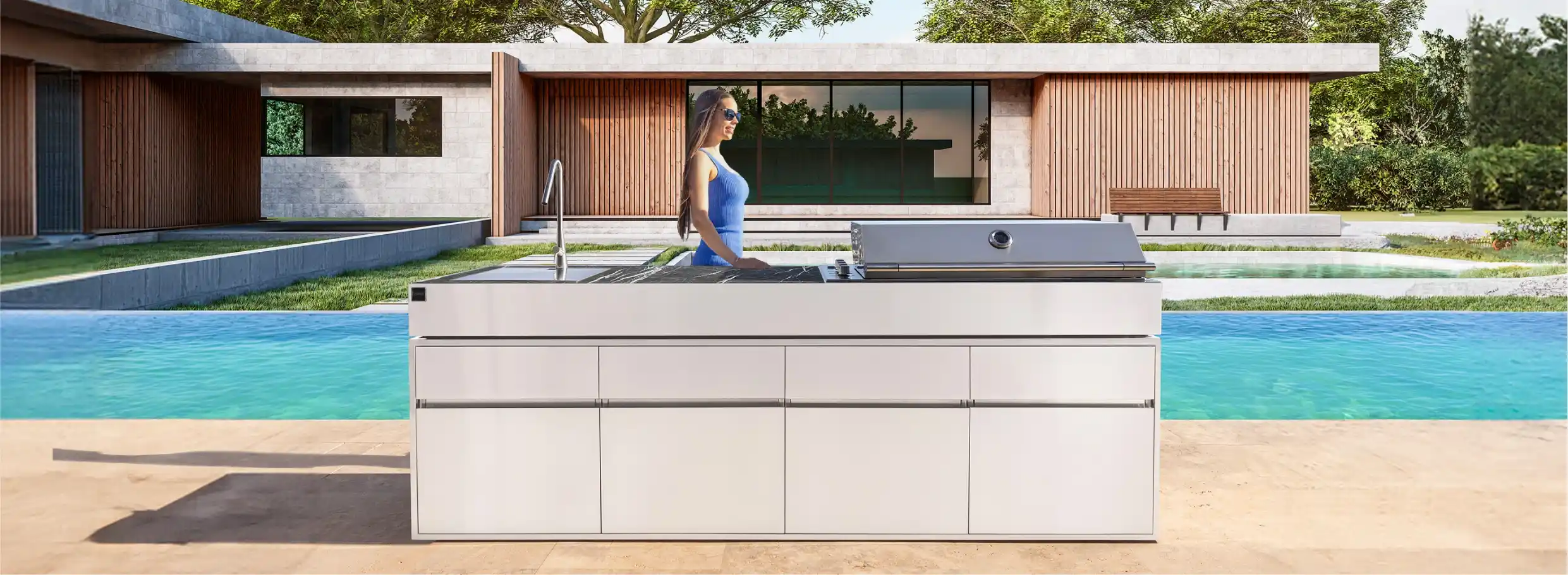 diseño cocina exterior alta gama