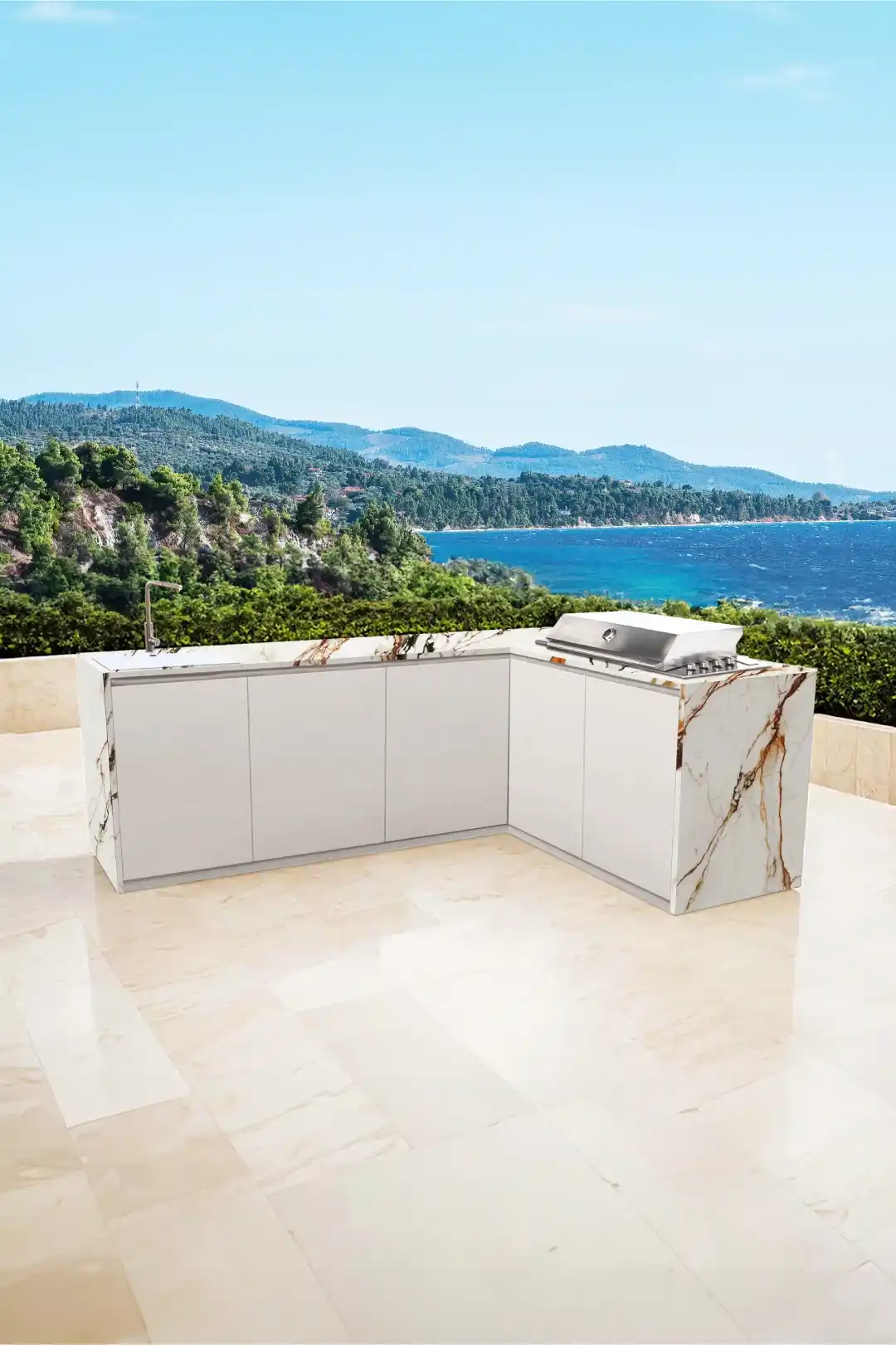 porche exterior con cocina
