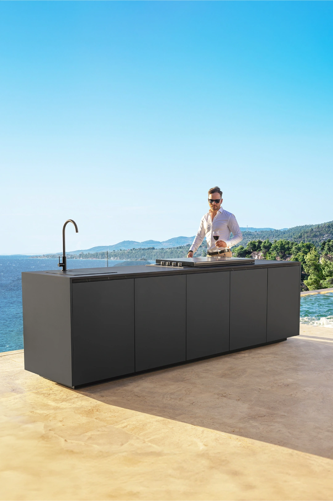 una cocina exterior