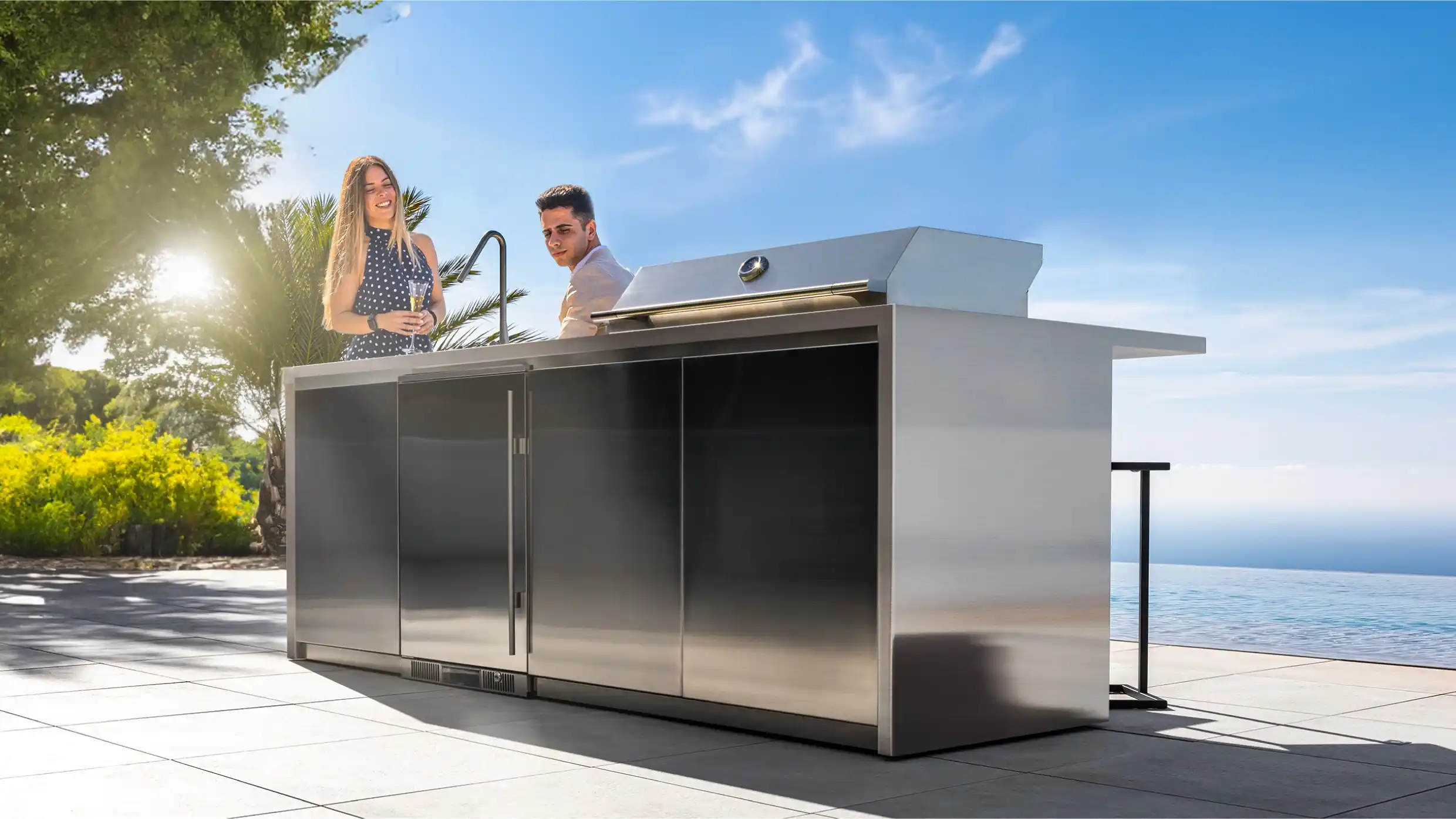 cocina exterior acero inoxidable